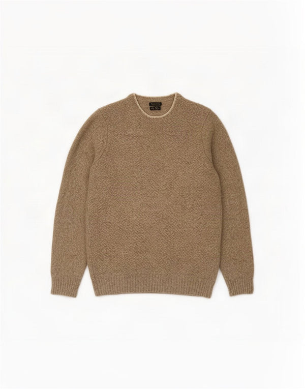Suéter masculino Massimo Dutti com gola canoa XL bege manchado