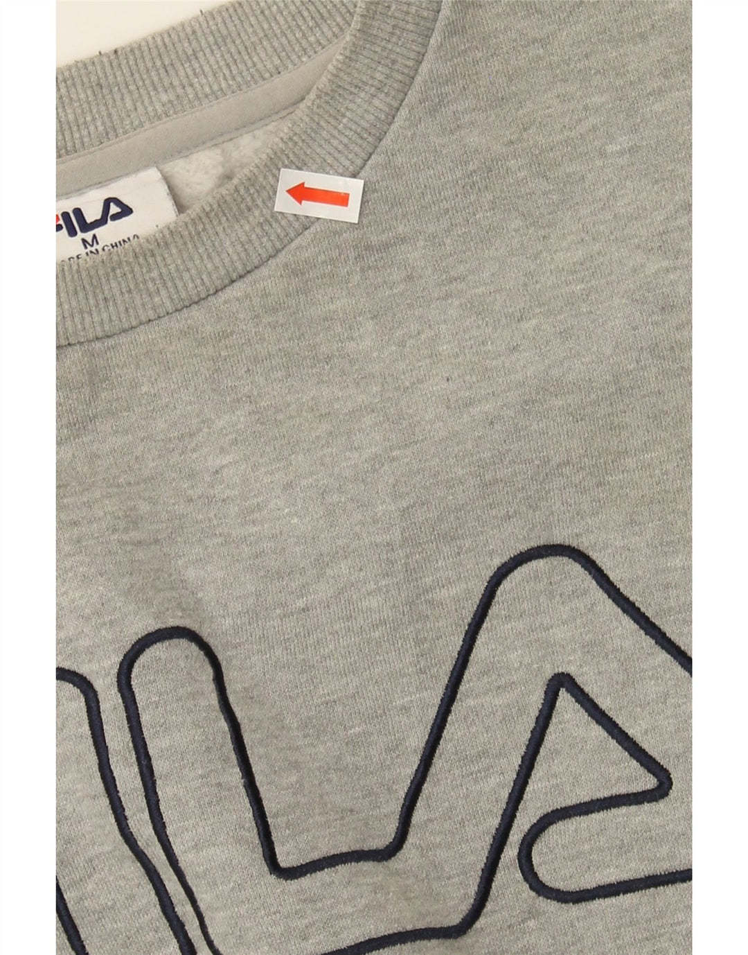 FILA Suéter gráfico masculino com capuz cinza médio algodão