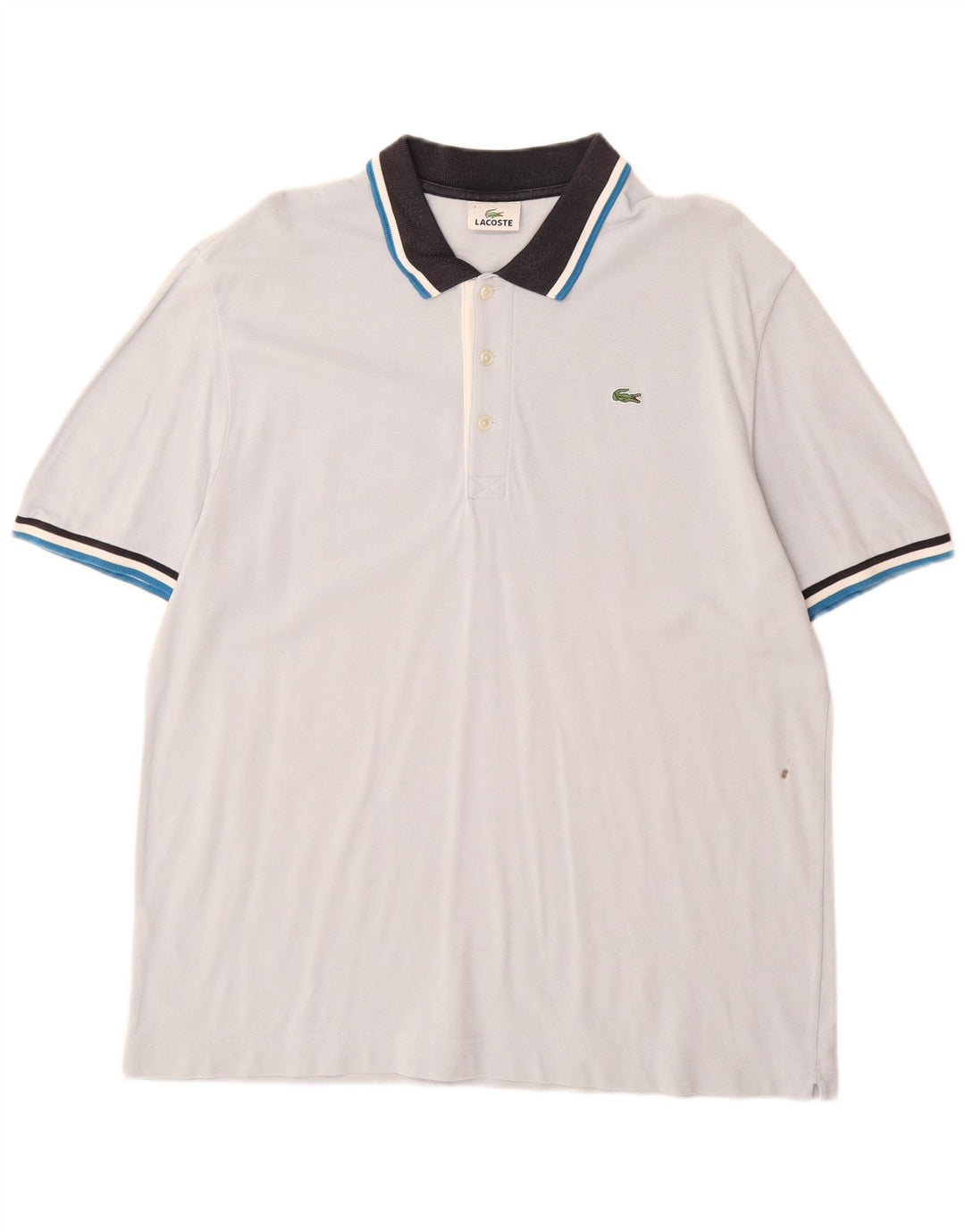 Camisa polo masculina Lacoste tamanho 7 2XL algodão azul