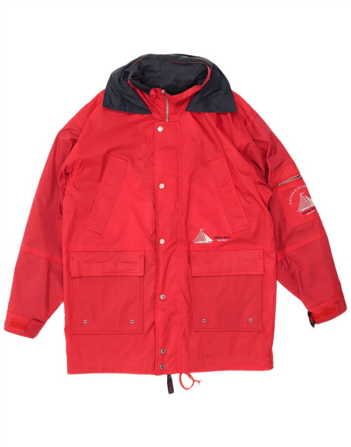 Jaqueta corta-vento masculina VINTAGE UK 38 poliamida vermelha média