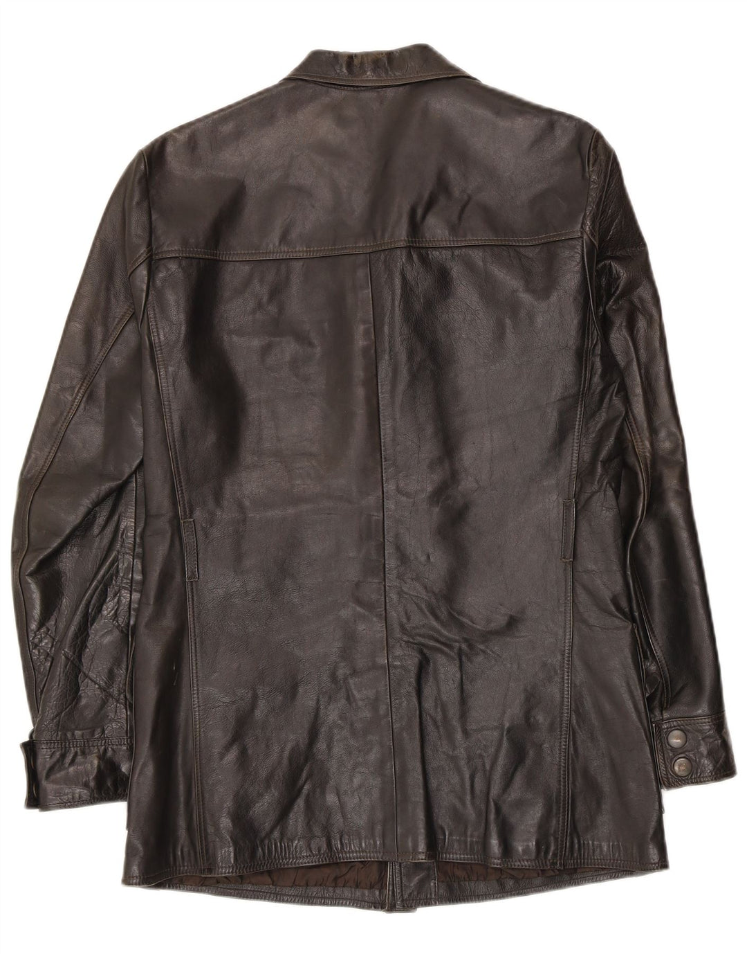 Jaqueta de couro masculina vintage UK 36 pequena marrom