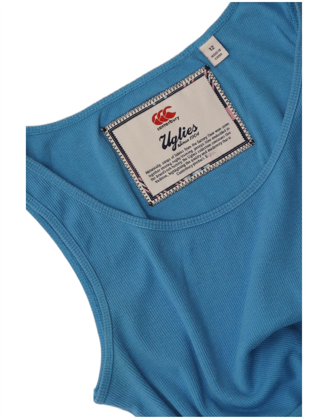 Top colete feminino CANTERBURY UK 12 azul médio