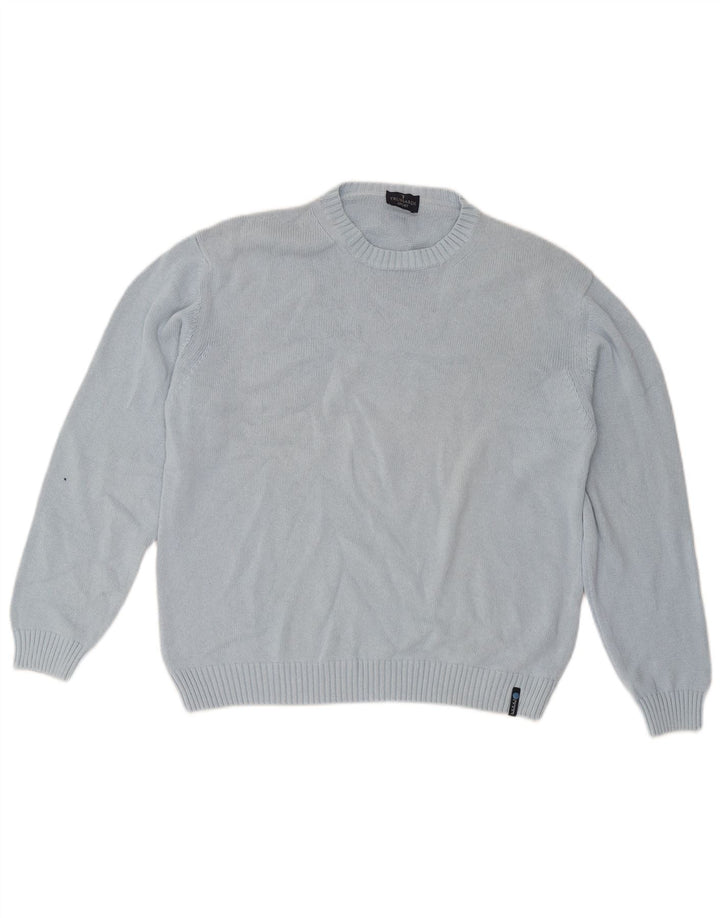 Suéter masculino Trussardi com gola redonda grande azul