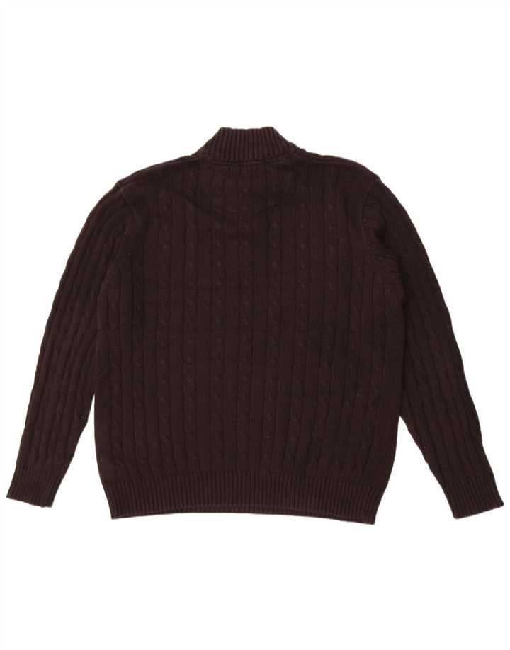 Suéter masculino Marks & Spencer Blue Harbor com zíper e gola grande preto