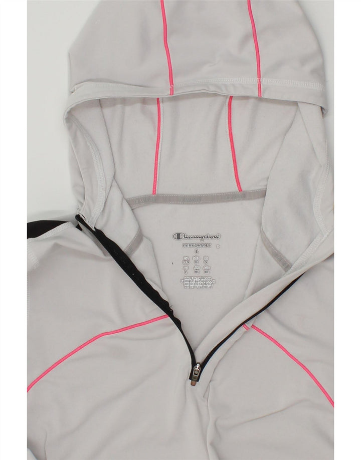 CHAMPION Womens Hooded Pullover Tracksuit Top UK 14 Large White Polyester Vintage Champion and Second-Hand Champion from Messina Hembry 