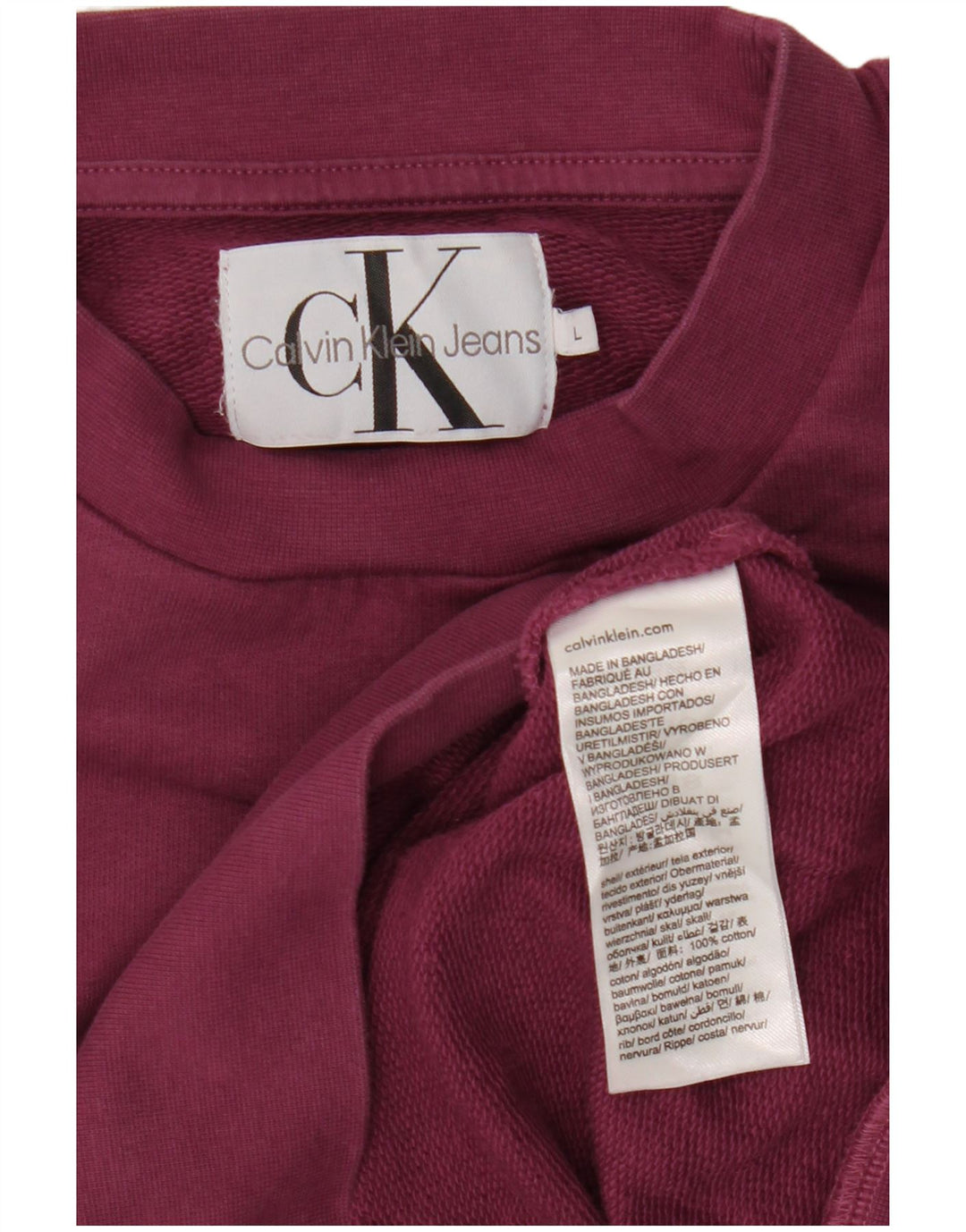 CALVIN KLEIN JEANS moletom gráfico feminino jumper UK 16 grande roxo