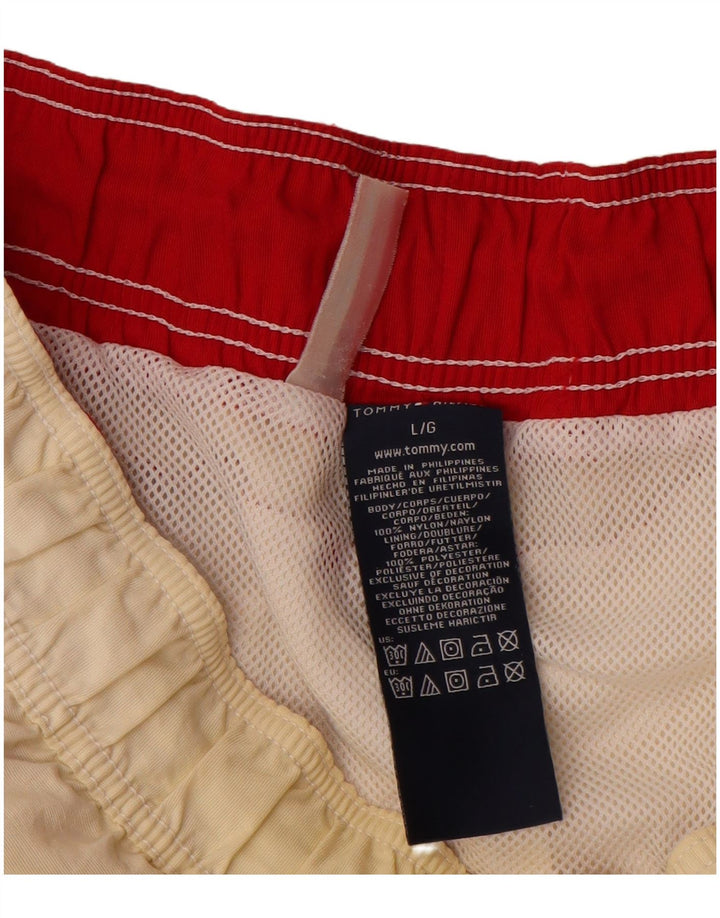 Shorts de natação masculino TOMMY HILFIGER grande bloco colorido branco