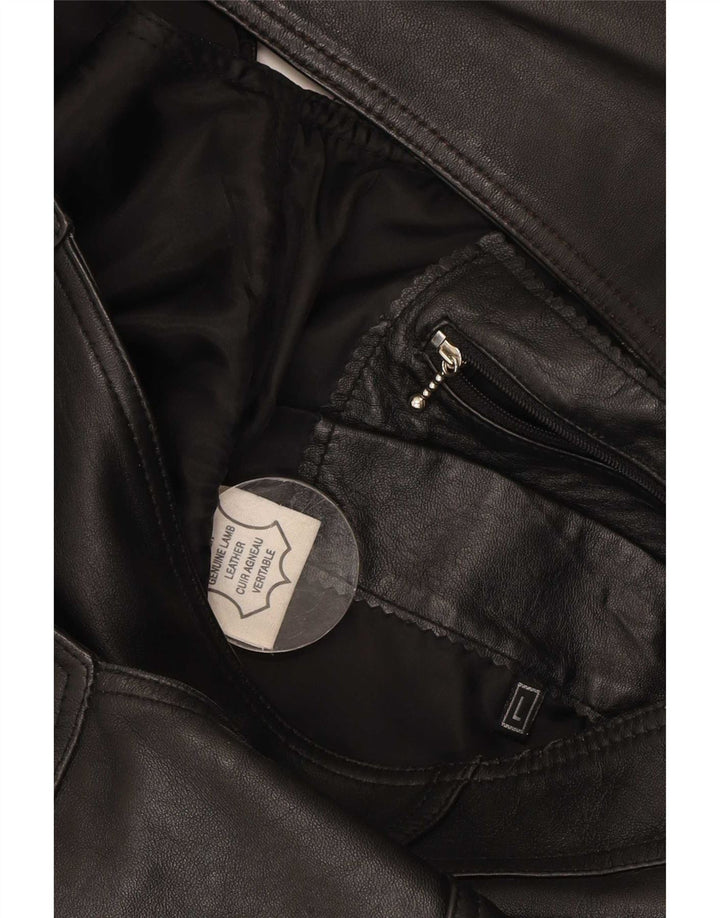 Colete de couro masculino vintage grande couro preto