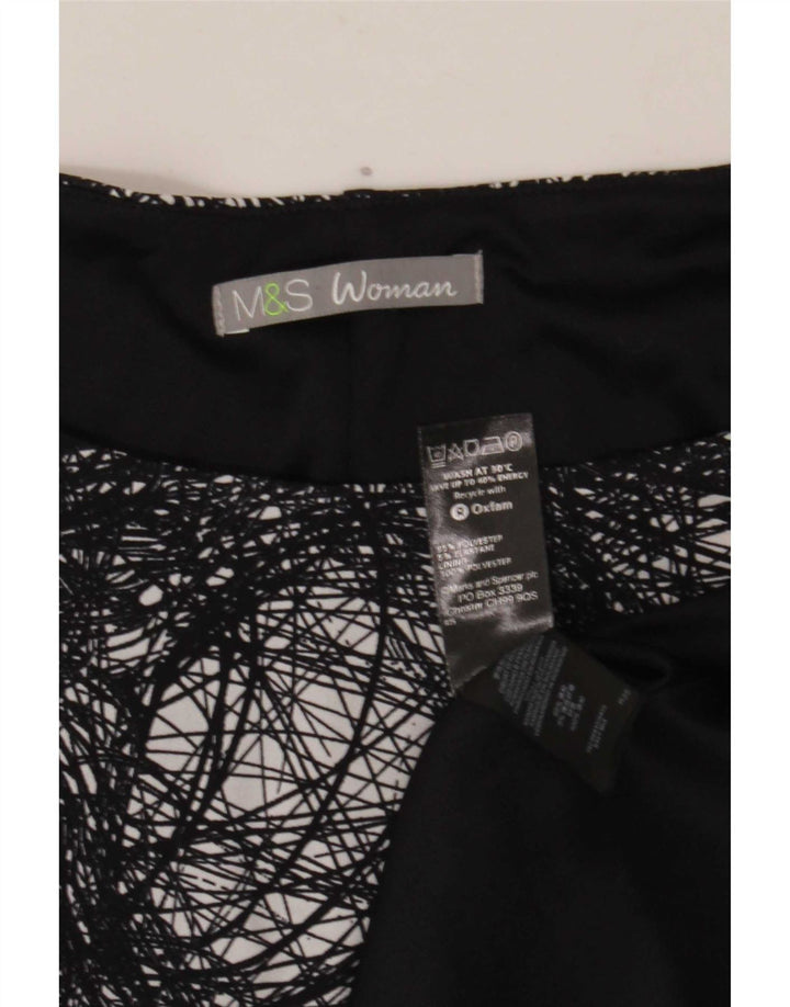 Vestido feminino Marks & Spencer com bainha com padrão abstrato Reino Unido 20 2XL preto