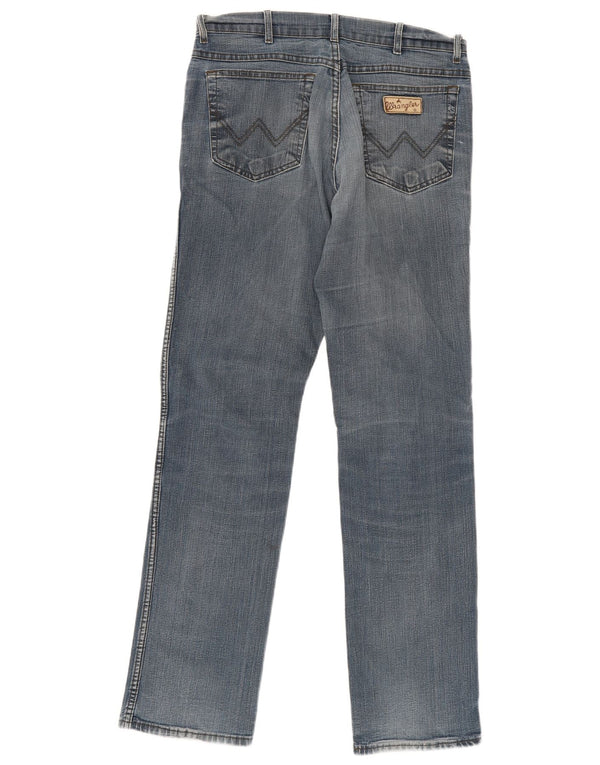 Wrangler Masculino Texas Stretch Straight Jeans W34 L36 Azul Algodão
