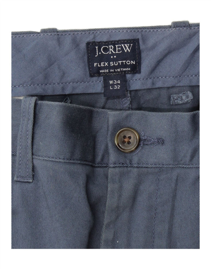 J. CREW Mens The Sutton Slim Chino Trousers W34 L32 Blue Cotton Vintage J. Crew and Second-Hand J. Crew from Messina Hembry 