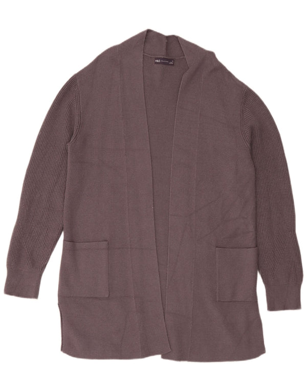 Marks & Spencer Suéter feminino Longline Open Cardigan Reino Unido 14 Grande Cinza