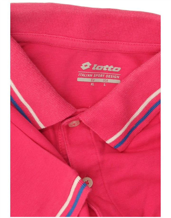 Camisa polo masculina LOTTO grande algodão rosa