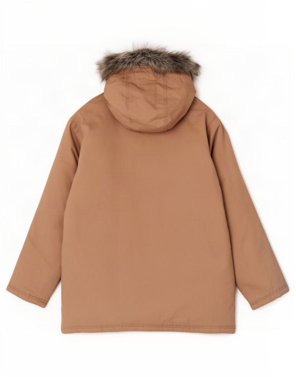 Jaqueta Parka Acolchoada Feminina Reebok UK 16 Grande Algodão Bege