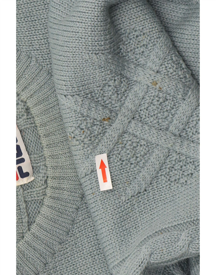 Suéter masculino FILA com ajuste solto e gola redonda IT 50 lã azul médio
