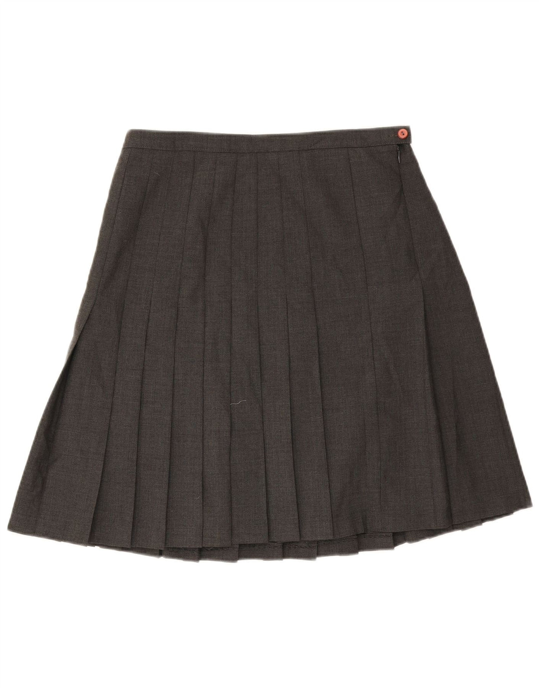 Saia plissada faca feminina vintage IT 44 médio W32 lã cinza