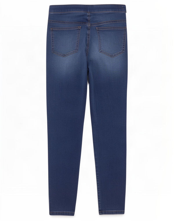 Calça jeans feminina Marks & Spencer UK 10 pequena W28 L28 azul algodão