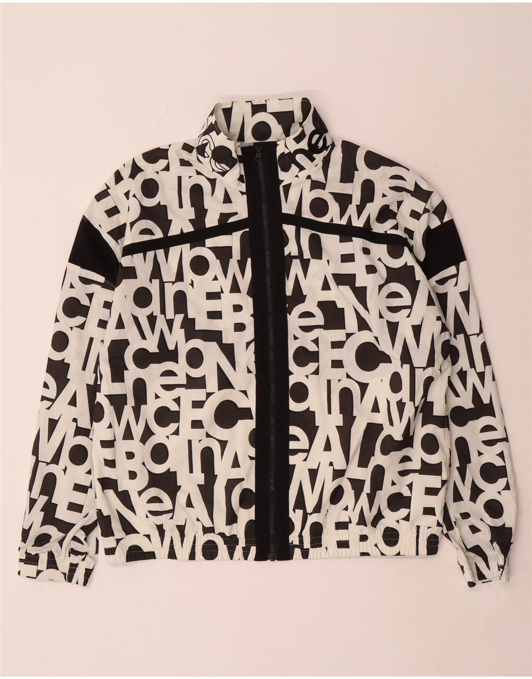 Jaqueta Bomber Feminina New Balance Graphic Oversized UK 10 Pequena Branca