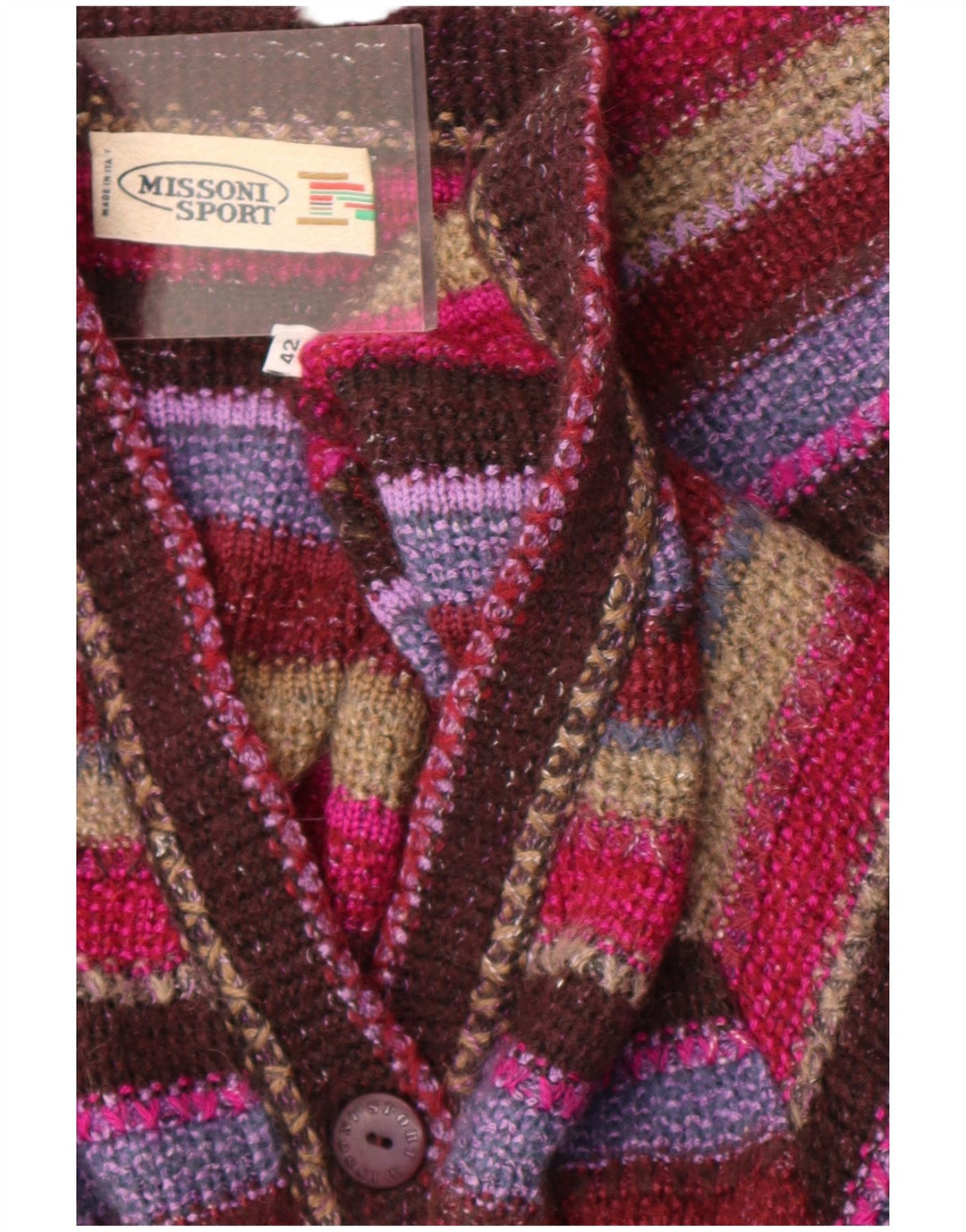 Suéter cardigã feminino Missoni Sport IT 42 médio listrado multicolorido