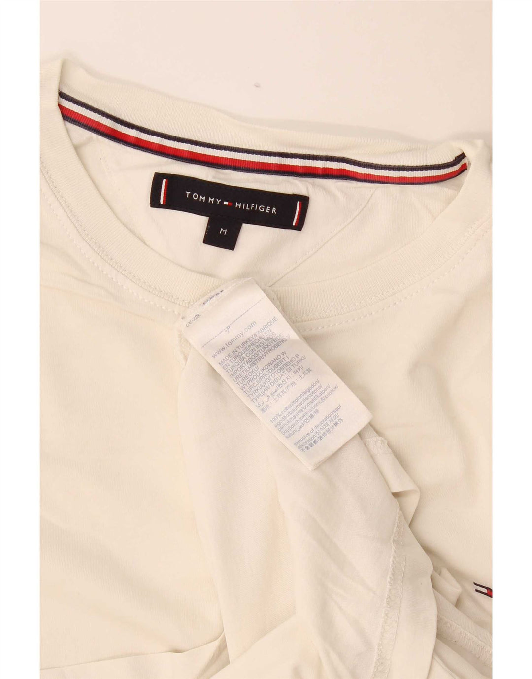 Camiseta masculina Tommy Hilfiger Top médio algodão branco