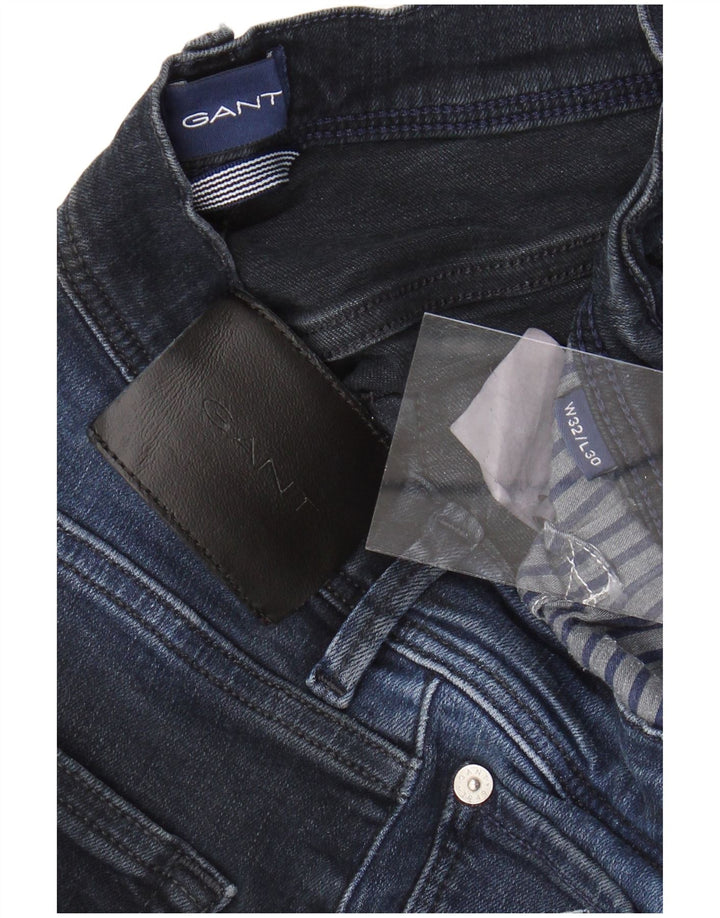 GANT Mens Slim Jeans W32 L30 Azul Marinho Algodão