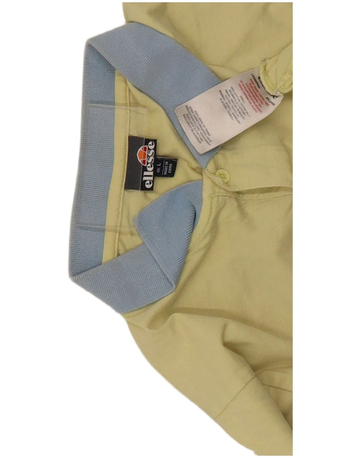 Camisa polo masculina Ellesse grande algodão colorblock amarelo