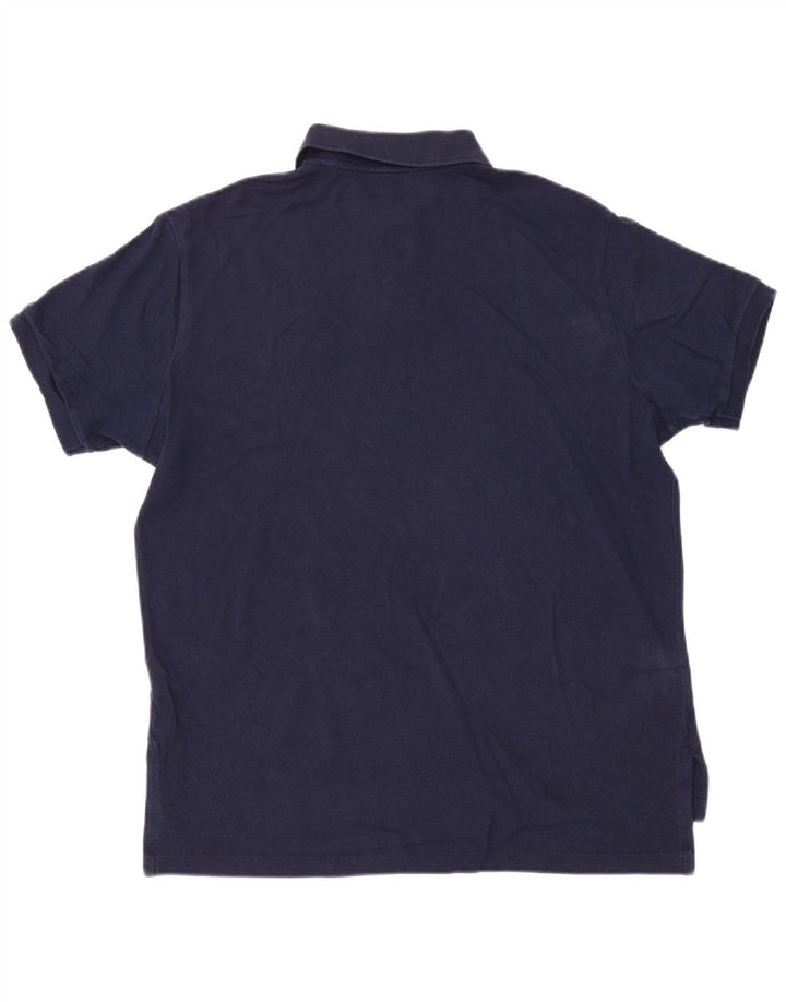 POLO RALPH LAUREN Camisa polo masculina de ajuste personalizado grande algodão azul marinho