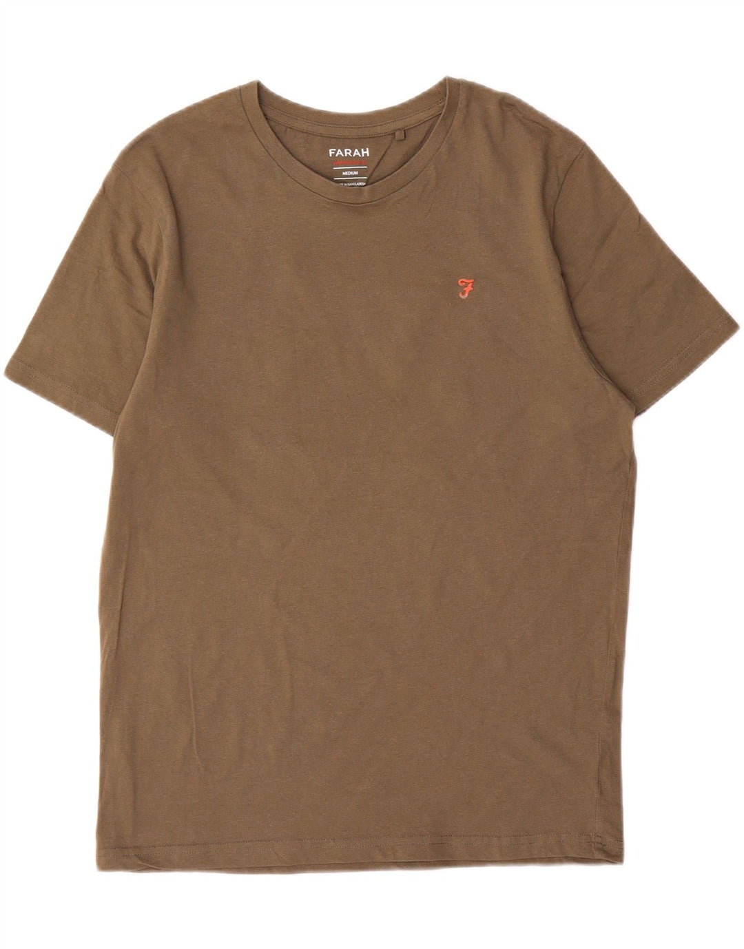 Camiseta masculina Farah Top médio de algodão cáqui