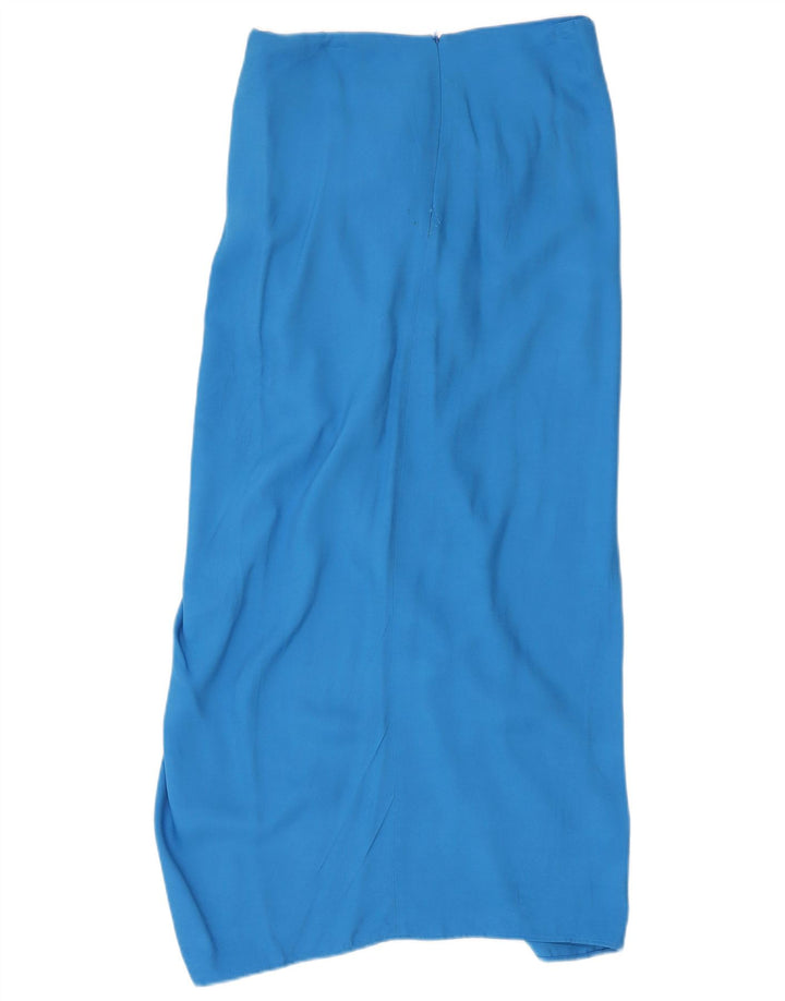 Zara Saia Midi Reta Feminina Médio W30 Azul