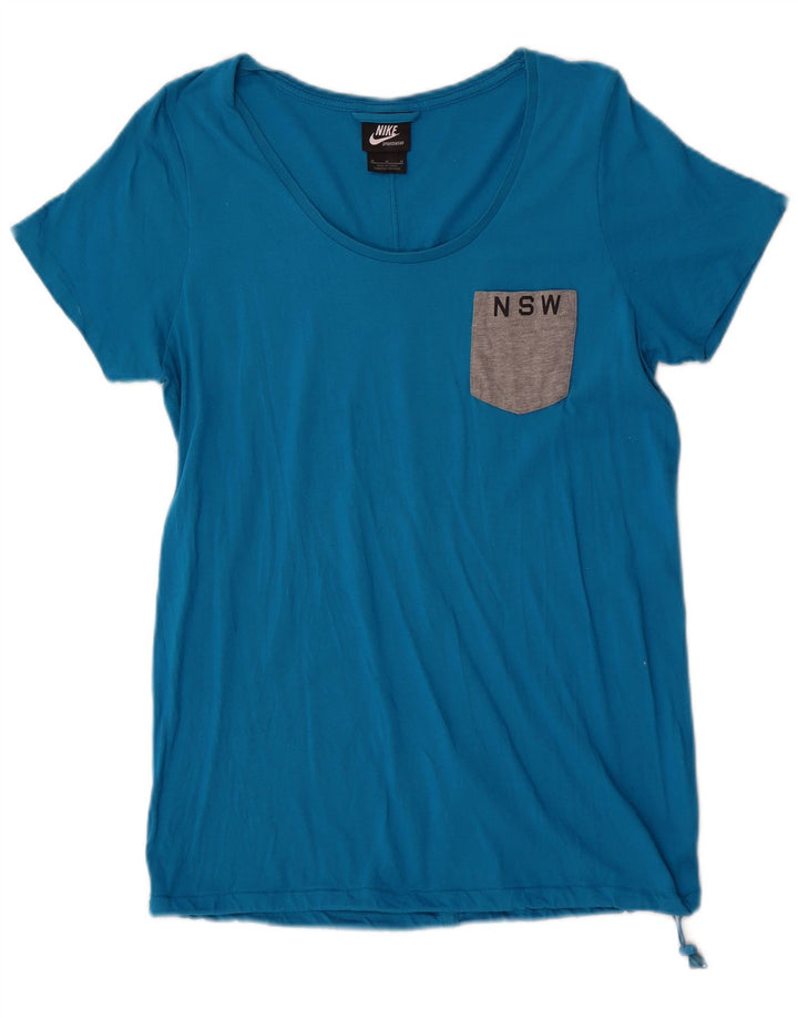 Camiseta feminina Nike UK 14 algodão azul médio