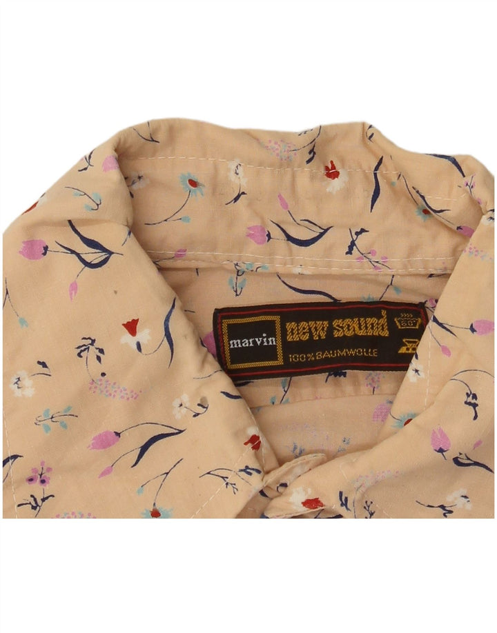 Camisa masculina Marvin de algodão floral bege médio