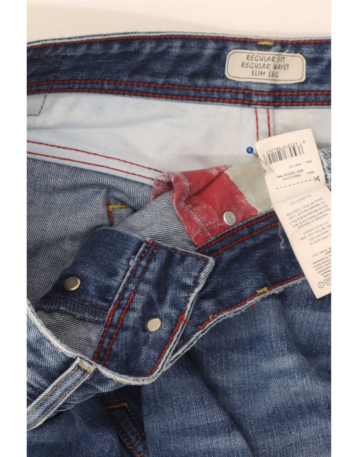 PEPE Jeans Masculino Regular Fit Slim Jeans W38 L34 Azul Algodão