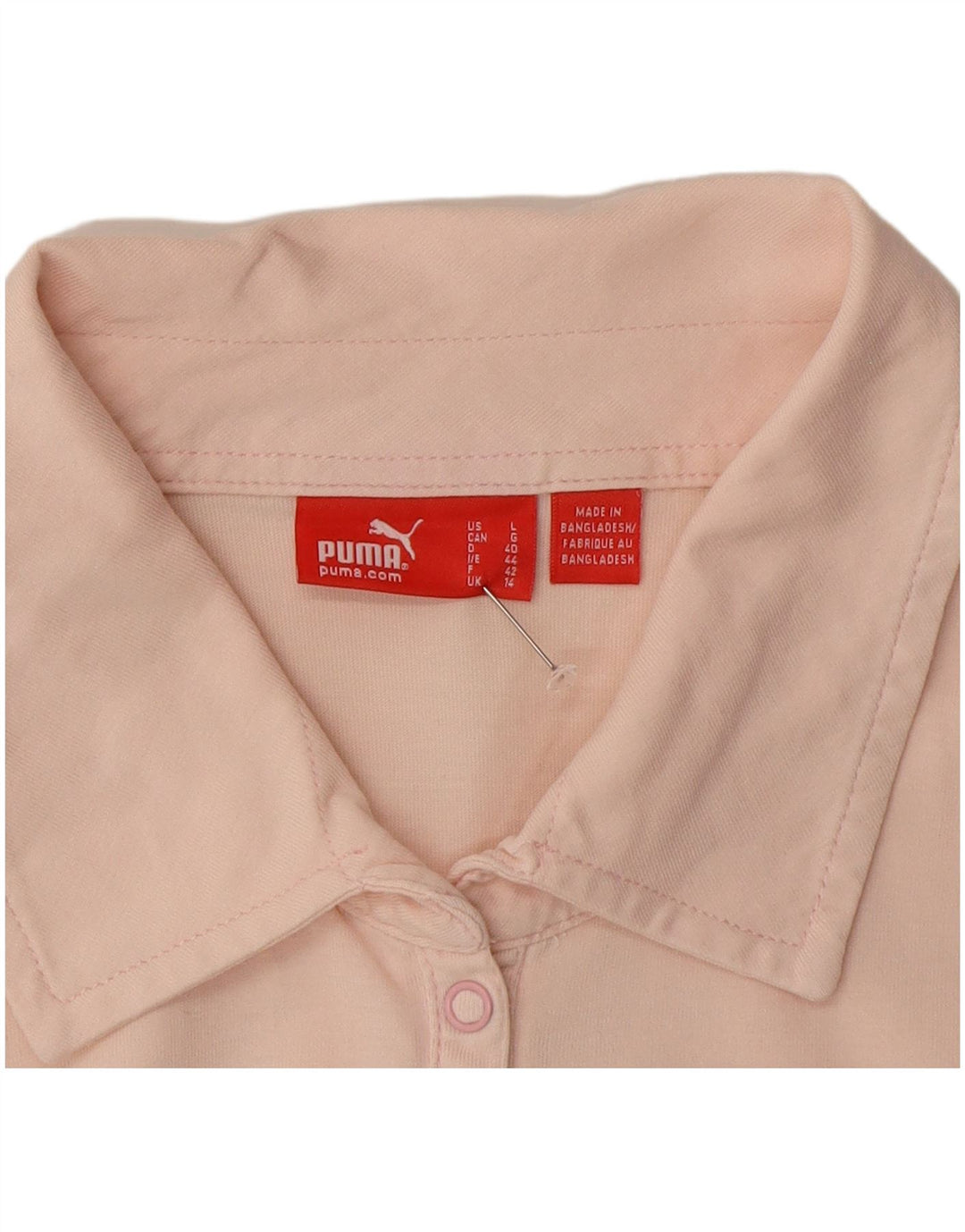 Camisa polo feminina de manga comprida Puma UK 14 rosa médio