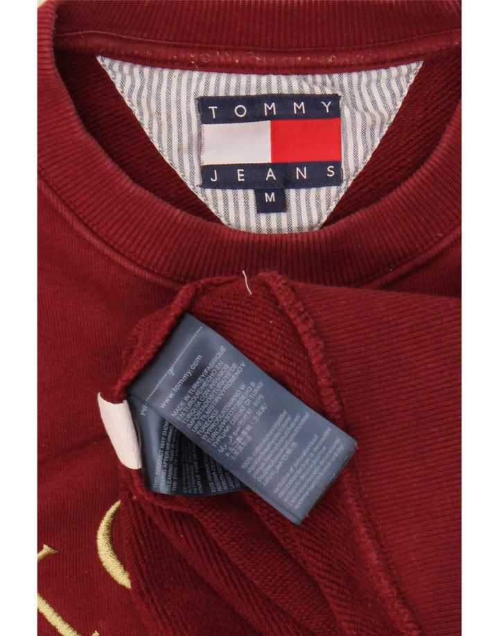 Tommy Hilfiger moletom gráfico masculino jumper médio algodão borgonha