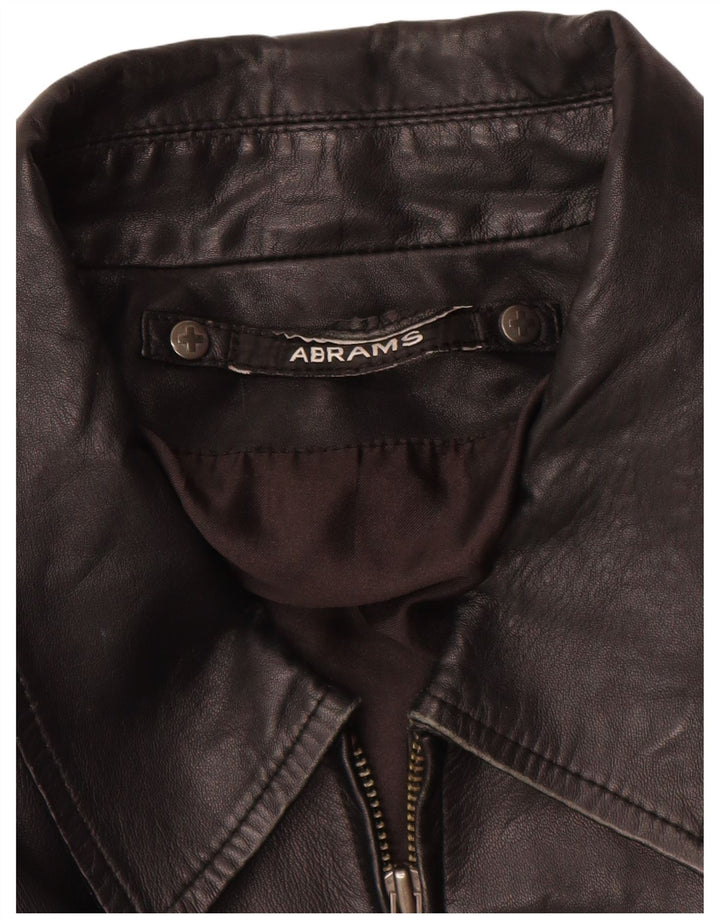 Jaqueta de couro masculina Abrams IT 52 XL couro preto