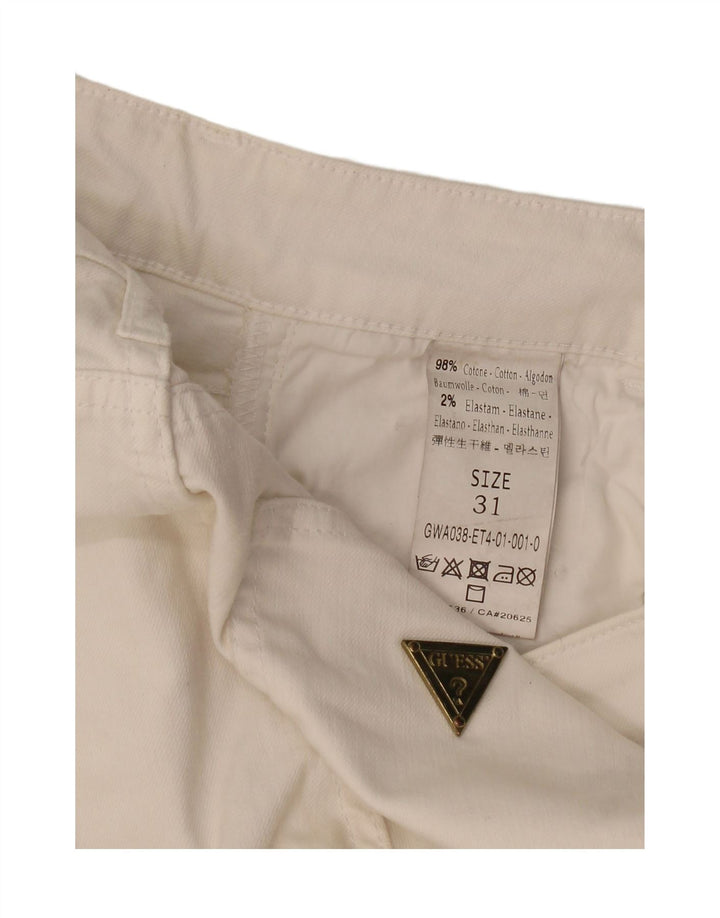 Calça feminina slim cropped GUESS W31 L24 algodão branco
