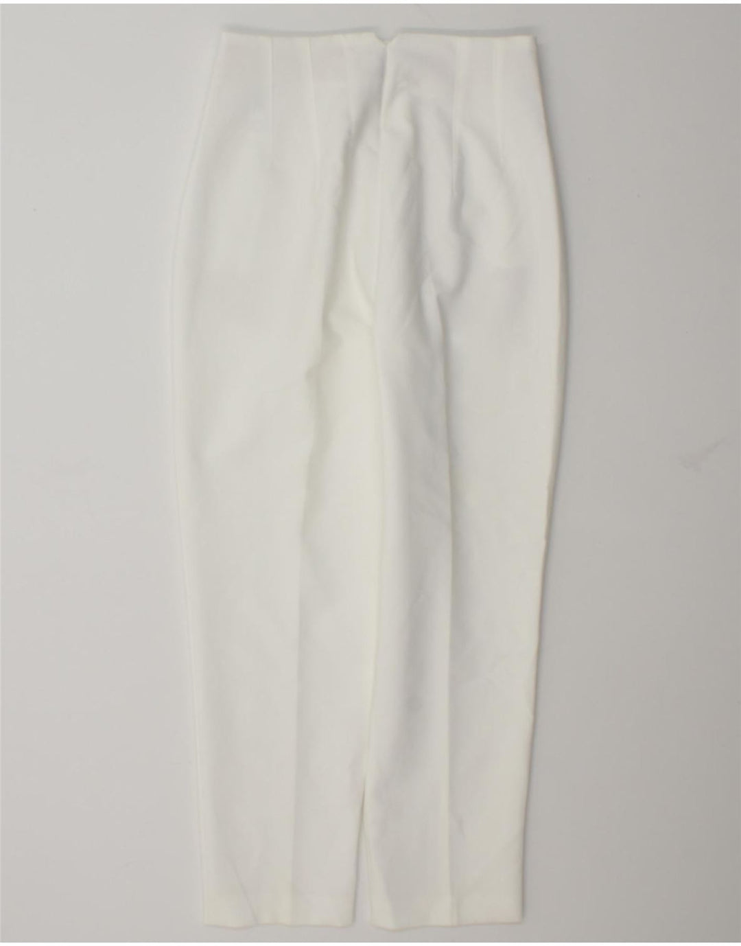 Zara Calça feminina de terno cônico médio W28 L27 poliéster branco