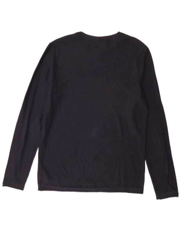 Suéter masculino Jack & Jones com gola redonda grande azul marinho