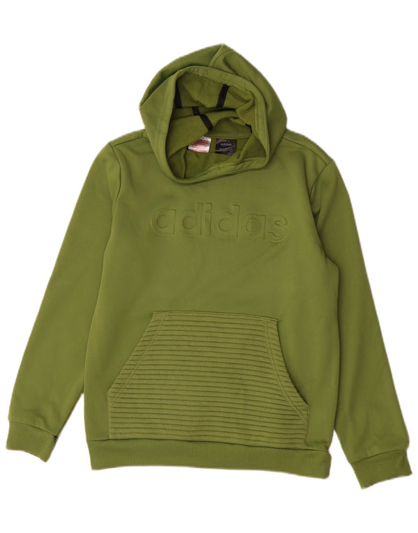 Adidas Meninos Climawarm Graphic Hoodie Jumper 11-12 Anos Cáqui Poliéster