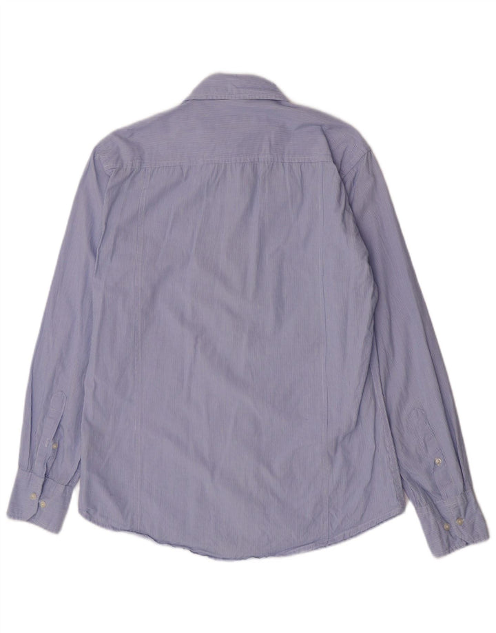 Camisa masculina Kappa grande algodão listrado azul
