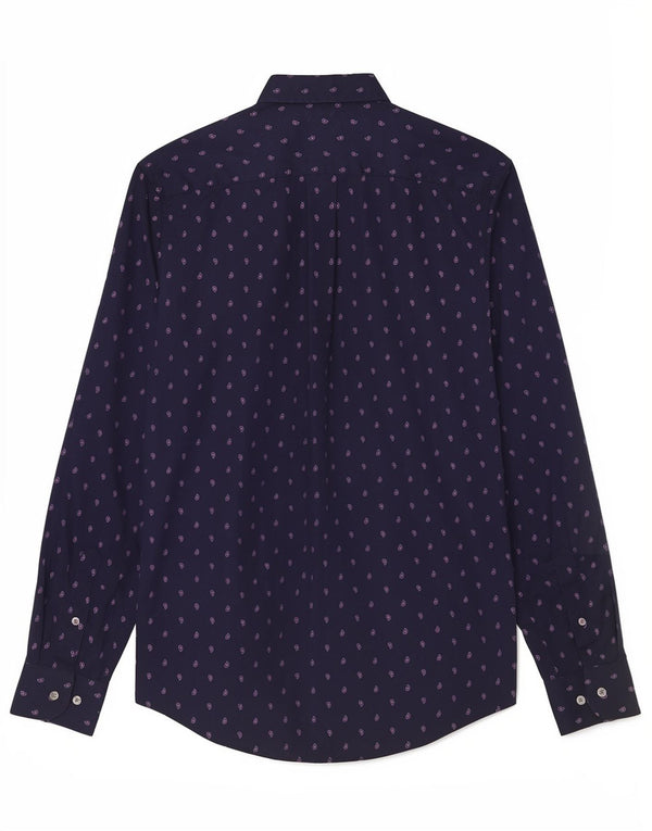 Camisa masculina Tommy Hilfiger média azul marinho algodão paisley