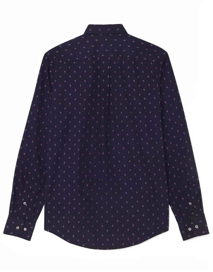 Camisa masculina Tommy Hilfiger média azul marinho algodão paisley