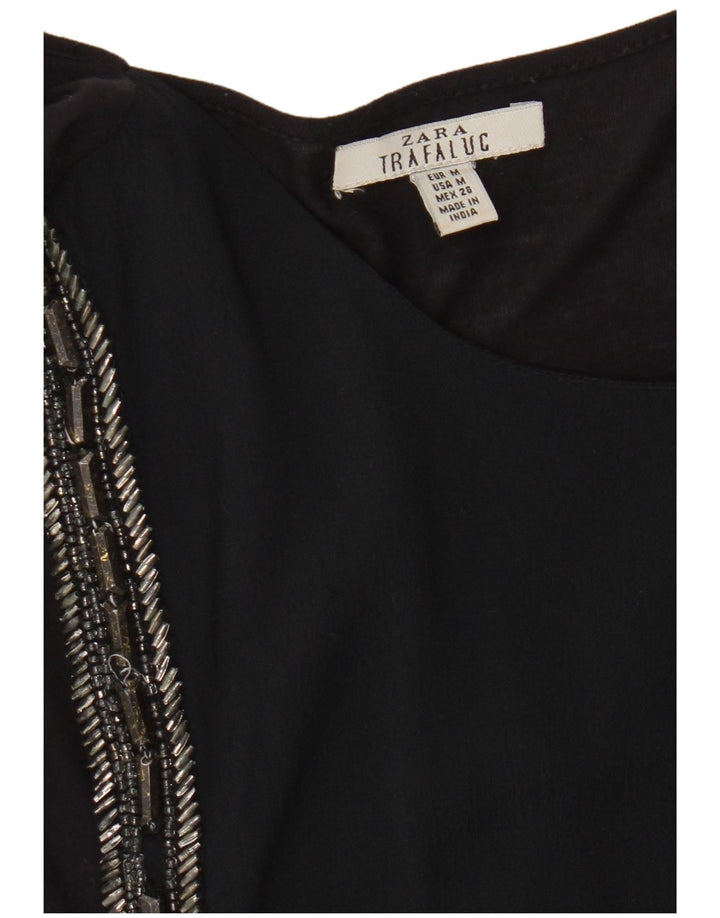 Blusa feminina sem mangas Zara Top UK 12 médio preto