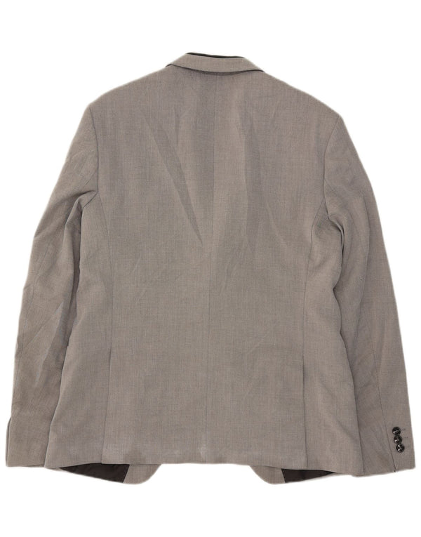Jaqueta blazer masculina Zara com 1 botão EU 50 cinza médio