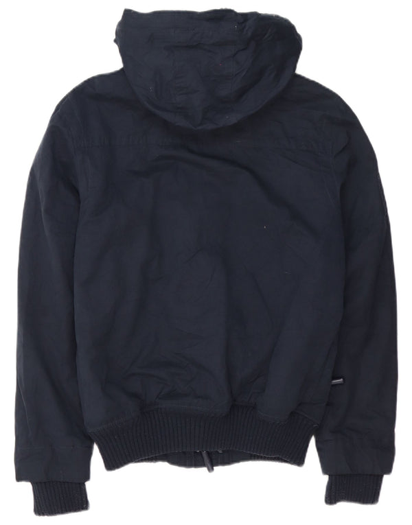 Jaqueta corta-vento masculina Superdry Windbomber com capuz Reino Unido 36 pequeno azul marinho