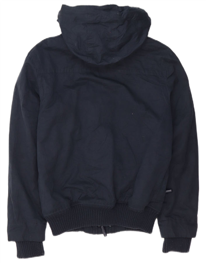Jaqueta corta-vento masculina Superdry Windbomber com capuz Reino Unido 36 pequeno azul marinho