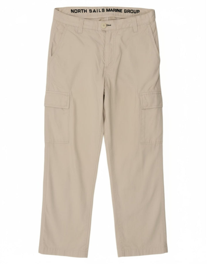Calça cargo reta masculina NORTH SAILS IT 48 médio W30 L28 algodão branco