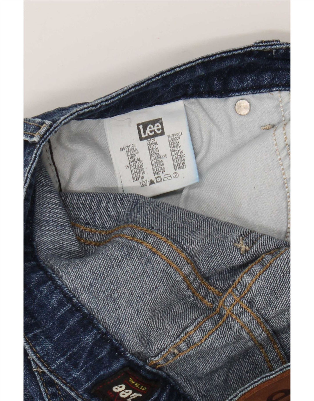 Lee Mens Cameron Straight Jeans W30 L29 Azul Algodão