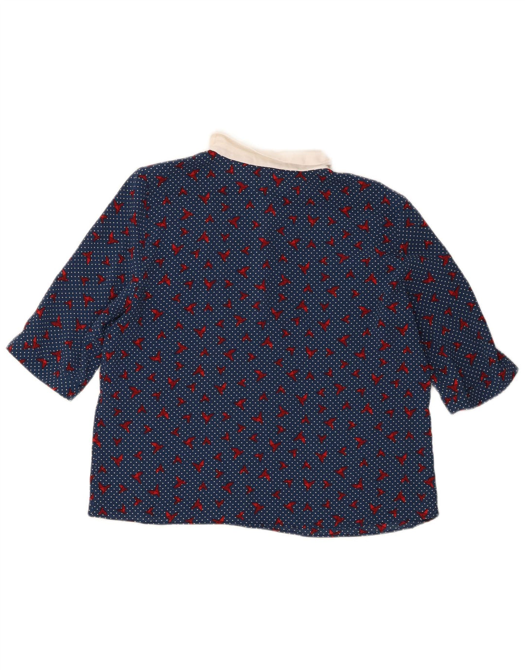 Blusa Trafaluc Feminina Zara Top UK 14 Poliéster Manchado Azul Médio