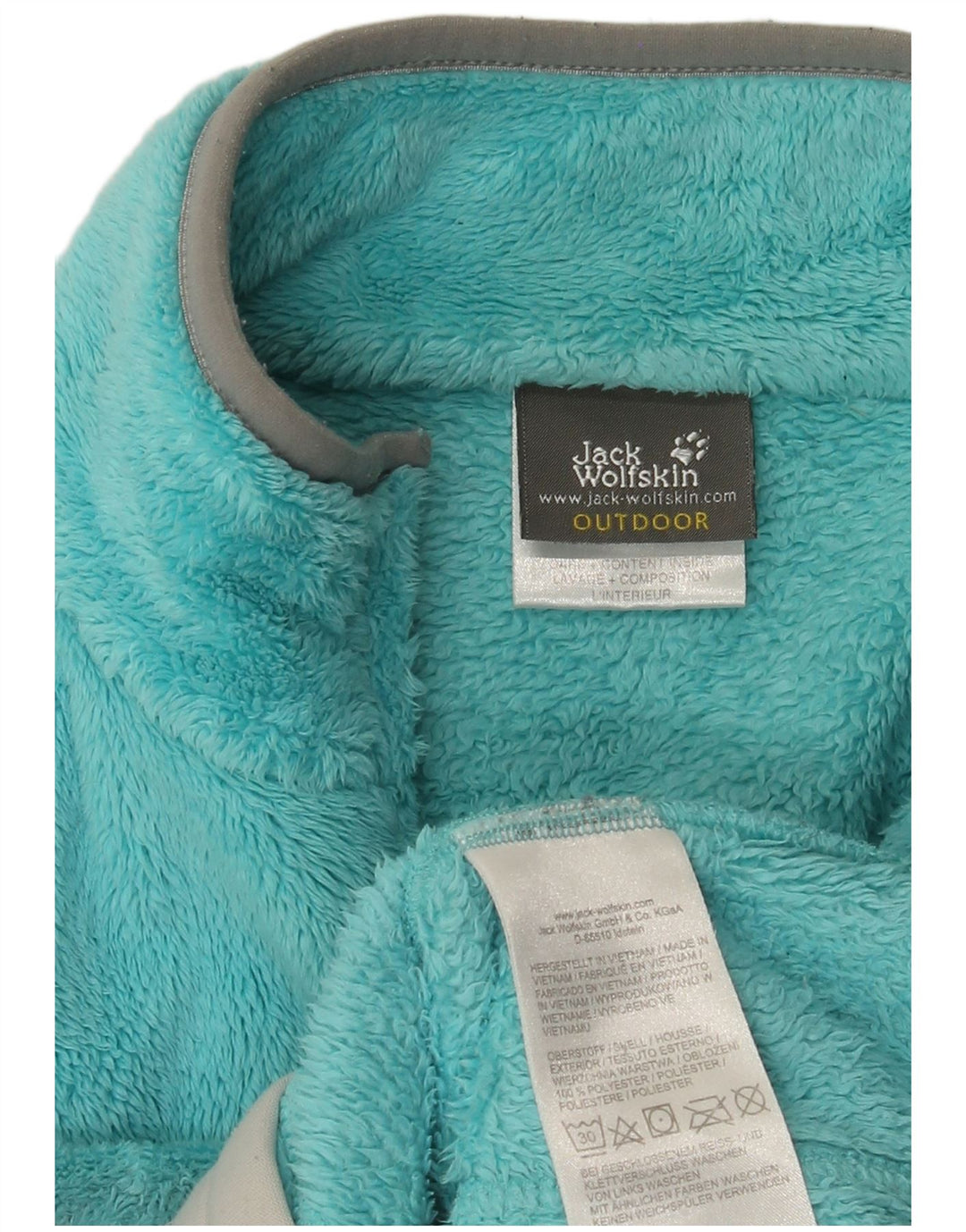 Jaqueta de lã feminina Jack Wolfskin Reino Unido 14 poliéster azul médio